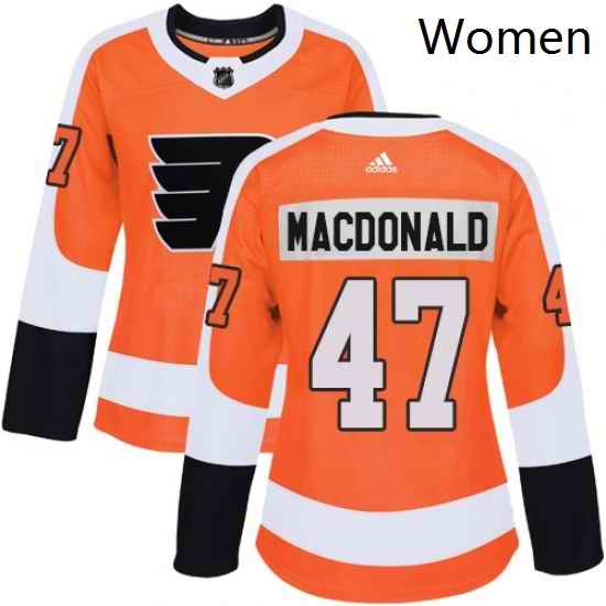 Womens Adidas Philadelphia Flyers 47 Andrew MacDonald Premier Orange Home NHL Jersey